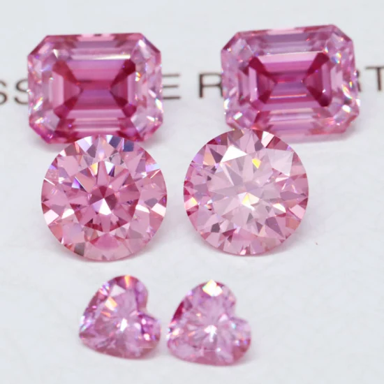 Fabbricazione di gioielli con pietre di diamante Moissanite sciolte rotonde rosa Vvs sfuse in fabbrica con certificato Gra