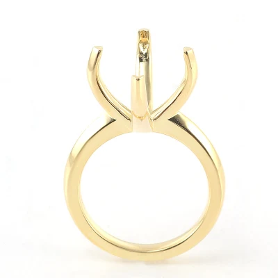 Semi anello in oro con montatura in oro massiccio giallo con dimensioni personalizzate per le donne Anello con buona impostazione dalla Cina Gioielli di alta qualità